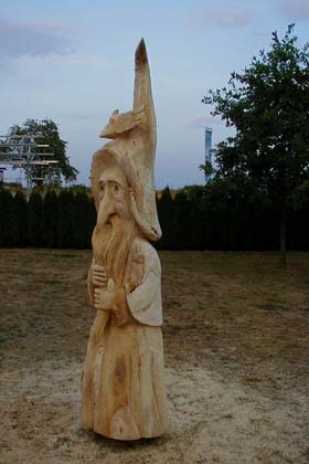 Magier, Holz Skulptur von Holger B�r